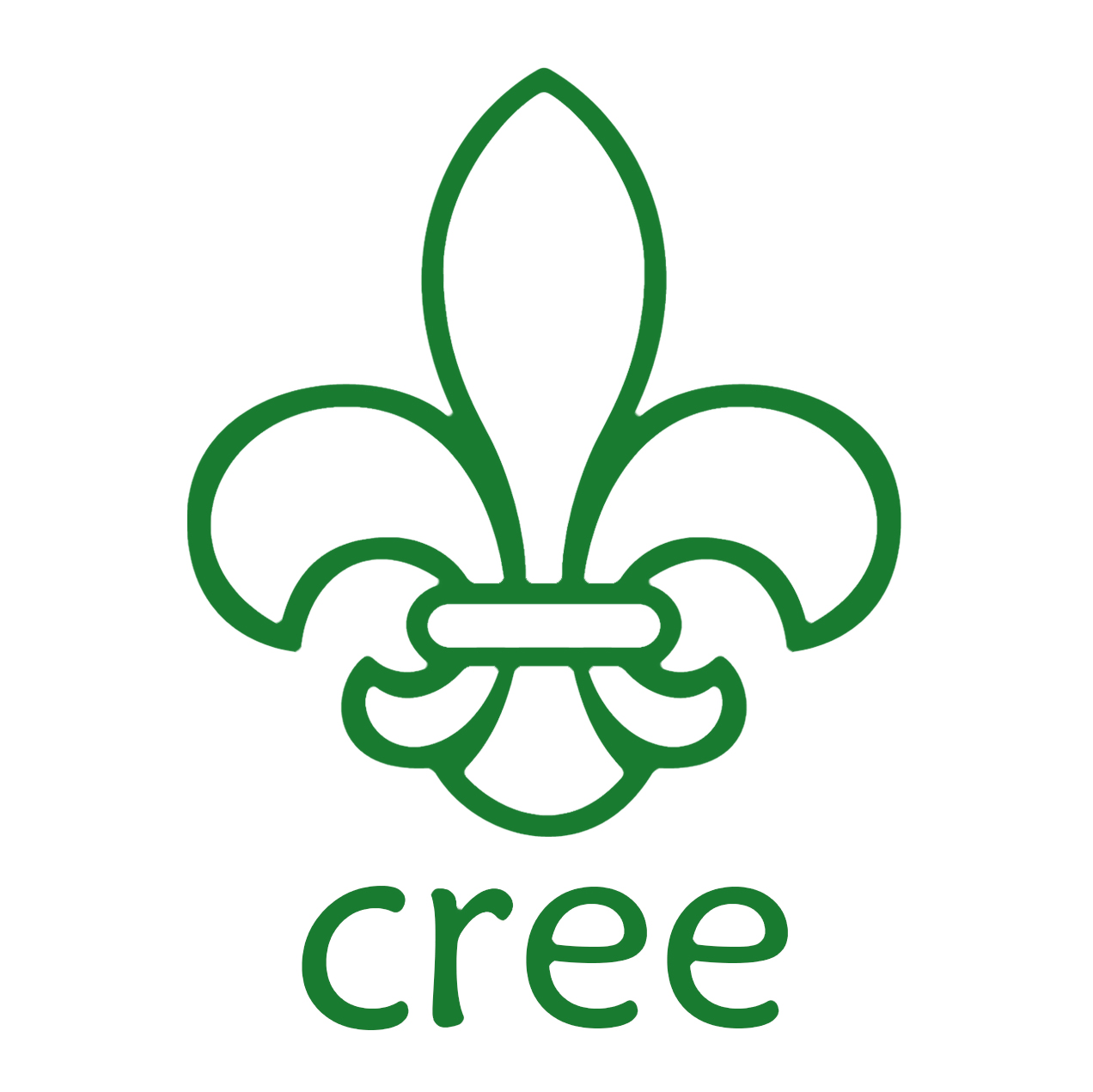 Flor de lis verde, símbolo de CREE Construcción y Rehabilitación Eficiente